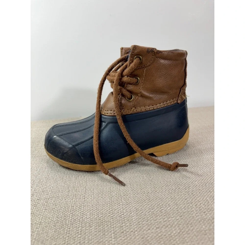 Sperry Toddler Duck Boots Unisex Saltwater Kids Blue/Tan Size 9M